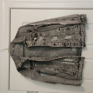 Distressed Grey Denim Jacket